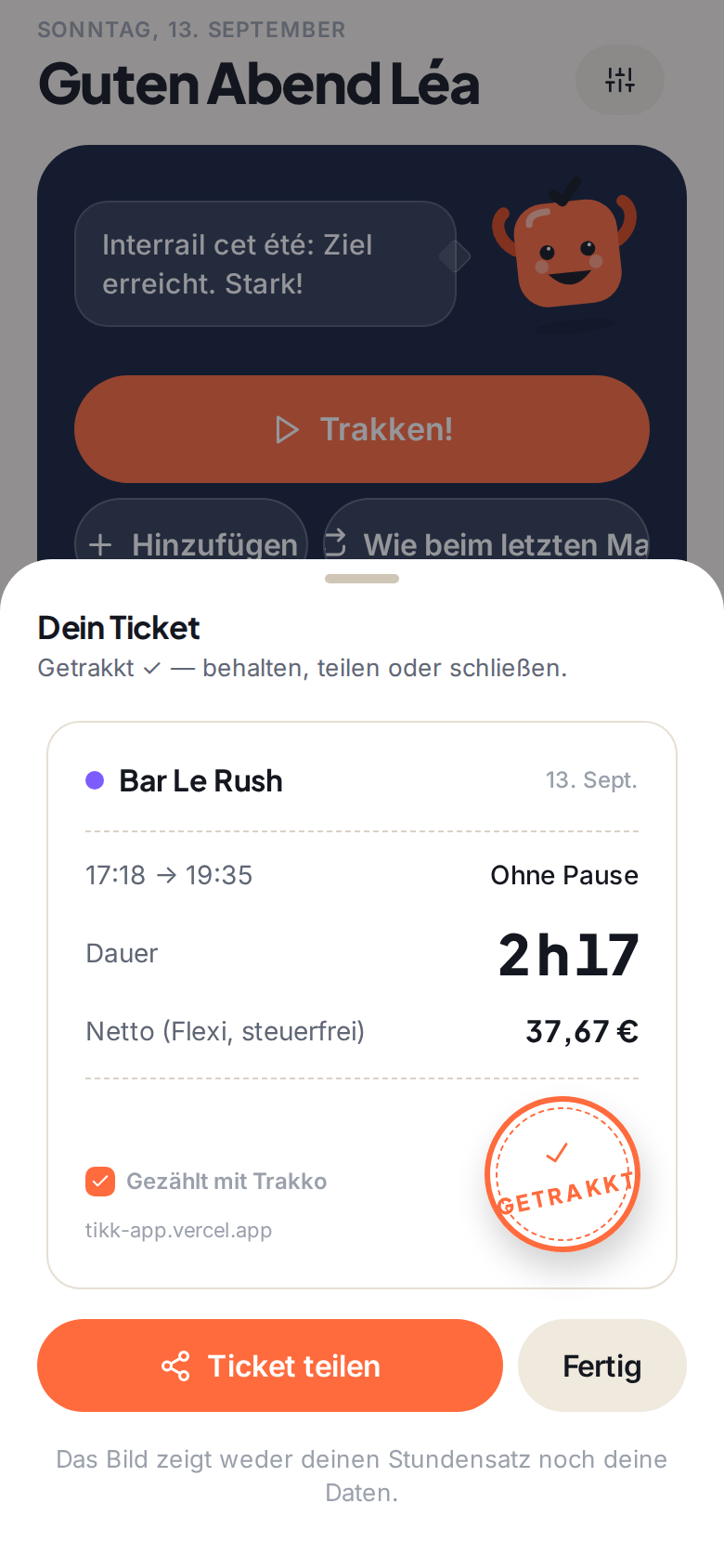 Trakke deine Schicht